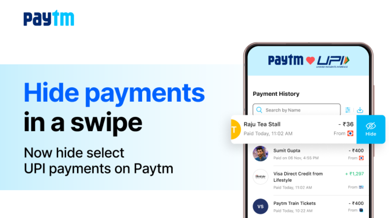 Paytm Rolls Out ‘Hide Payment’ Feature for Enhanced Transaction Privacy and User Control