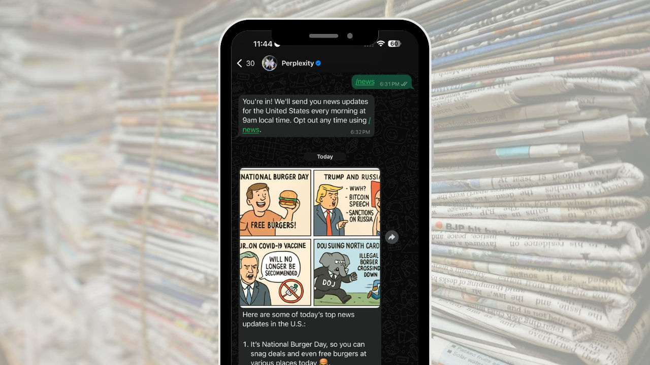 Perplexity Debuts News Alerts on WhatsApp at User-set Timing- First Move Towards Personalising AI