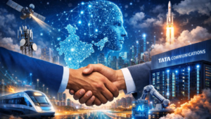 Tata Communications and RailTel leadership at the MoU signing event to build AI-ready digital infrastructure.