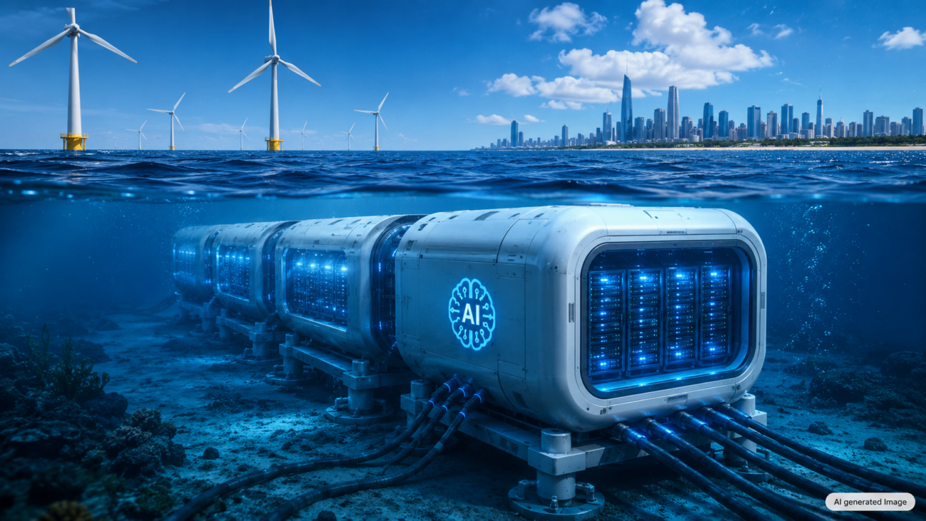 China has launched an offshore underwater AI data centre near Shanghai powered by offshore wind energy and seawater cooling.