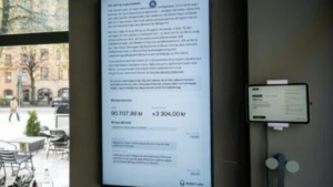 An AI-operated café in Stockholm uses automated systems to manage orders and food preparation with minimal human involvement.