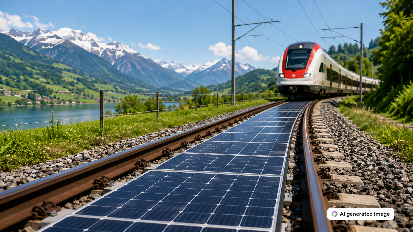 Switzerland Installs Solar Panels on Railway Tracks to Expand Renewable Energy Capacity