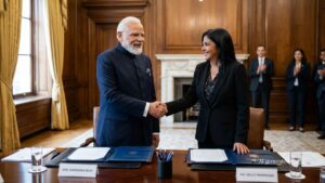 Prime Minister Narendra MOdi in talks with the President Delcy Rodriguez