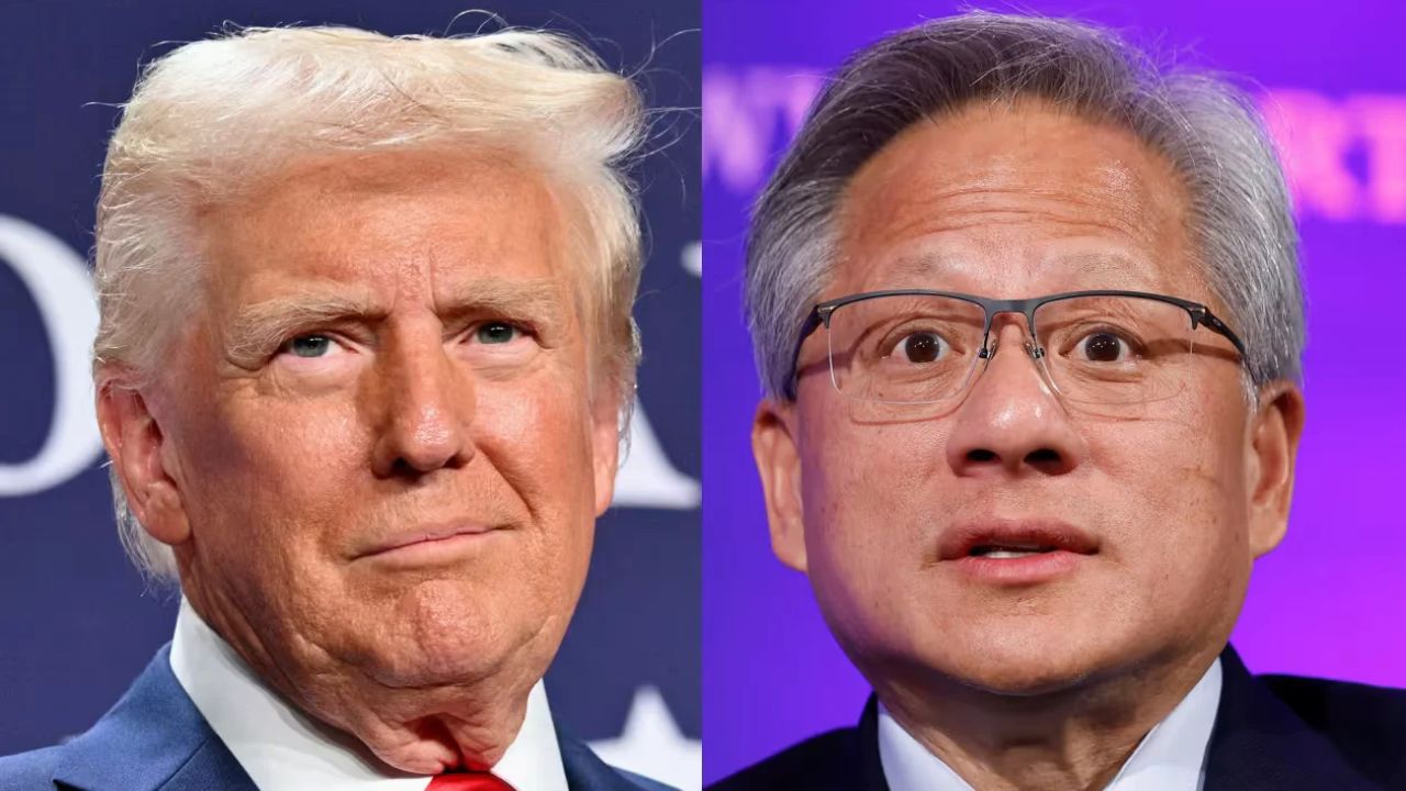 “AI Safety? It’s a Hoax”: Trump Tells NVIDIA’s Jensen Huang to Keep the US AI Race Going | Image Credits: MarketWatch