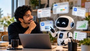 AI agents can use connected applications to complete tasks, with the level of independence determined by their design and permissions.